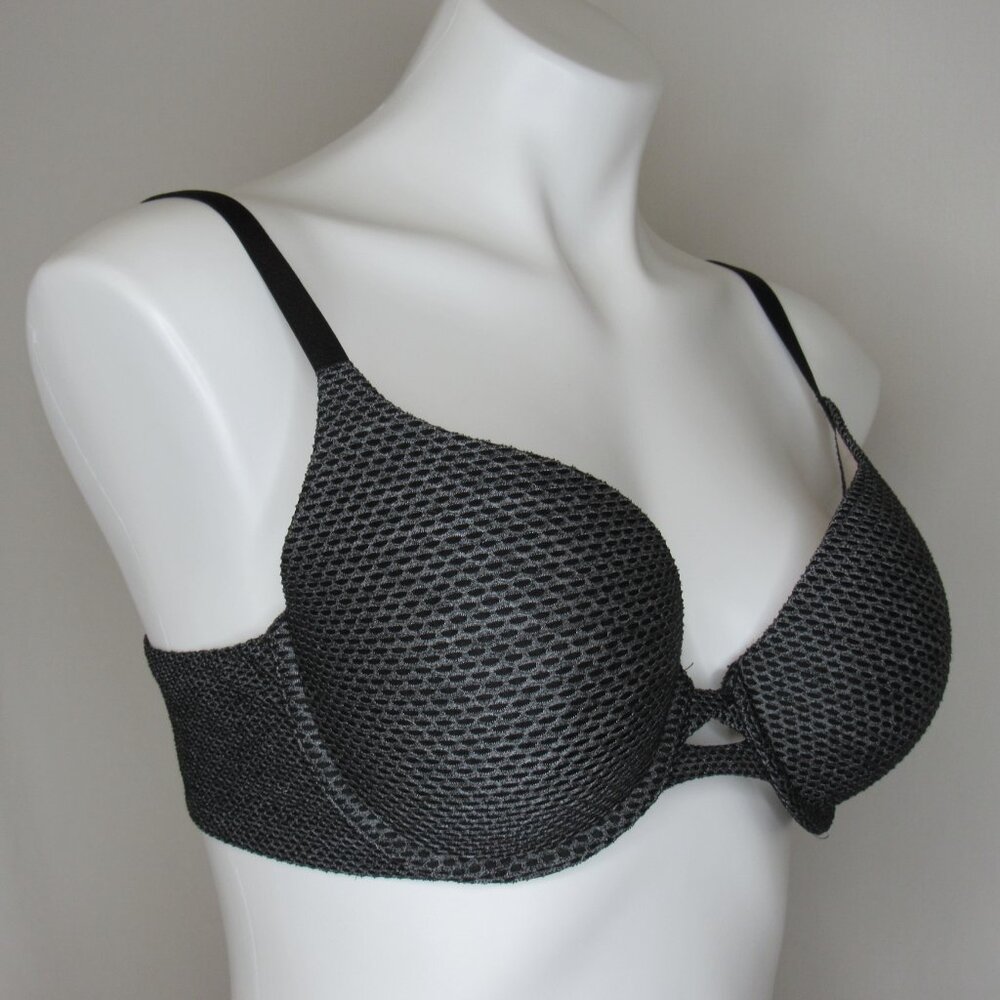 Victoria's Secret Black Silver Fishnet Perfect Shape Bra 36C - Picture 6 of 10